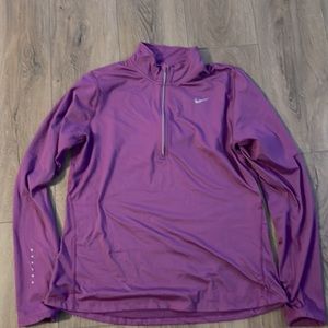 Women’s dri- fit size large, purple, running shirt 1/4 zip up